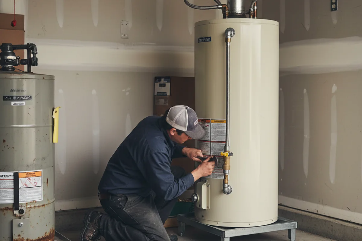 Water heater and shutoff valve replacement in Zanesville